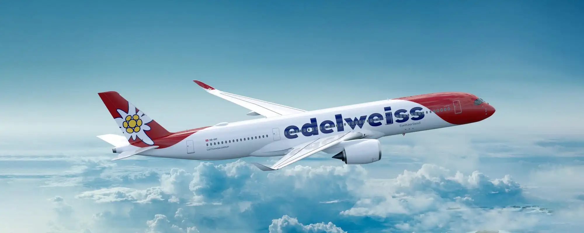 Airbus A350 d'Edelweiss en vol, célébrant les 30 ans de la compagnie.