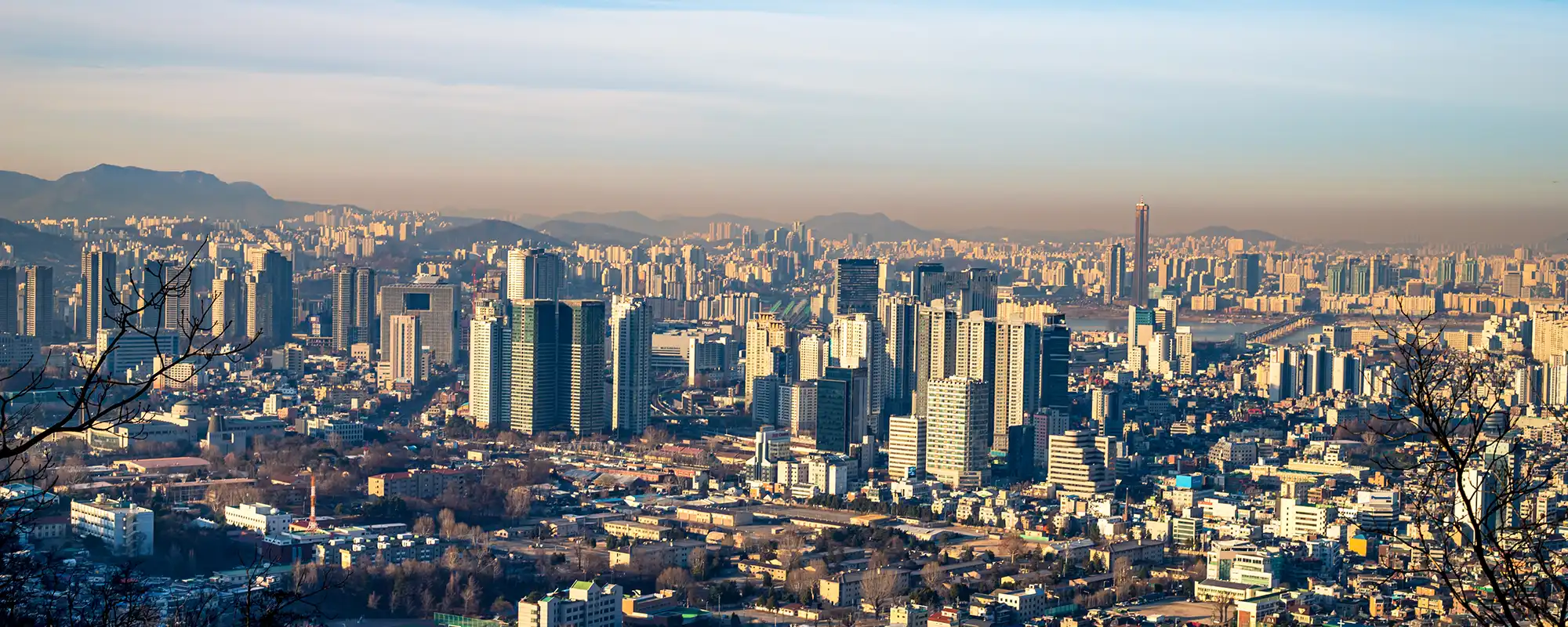 Vue panoramique de Séoul en Corée du Sud, destination clé pour les voyages d’affaires depuis Zurich